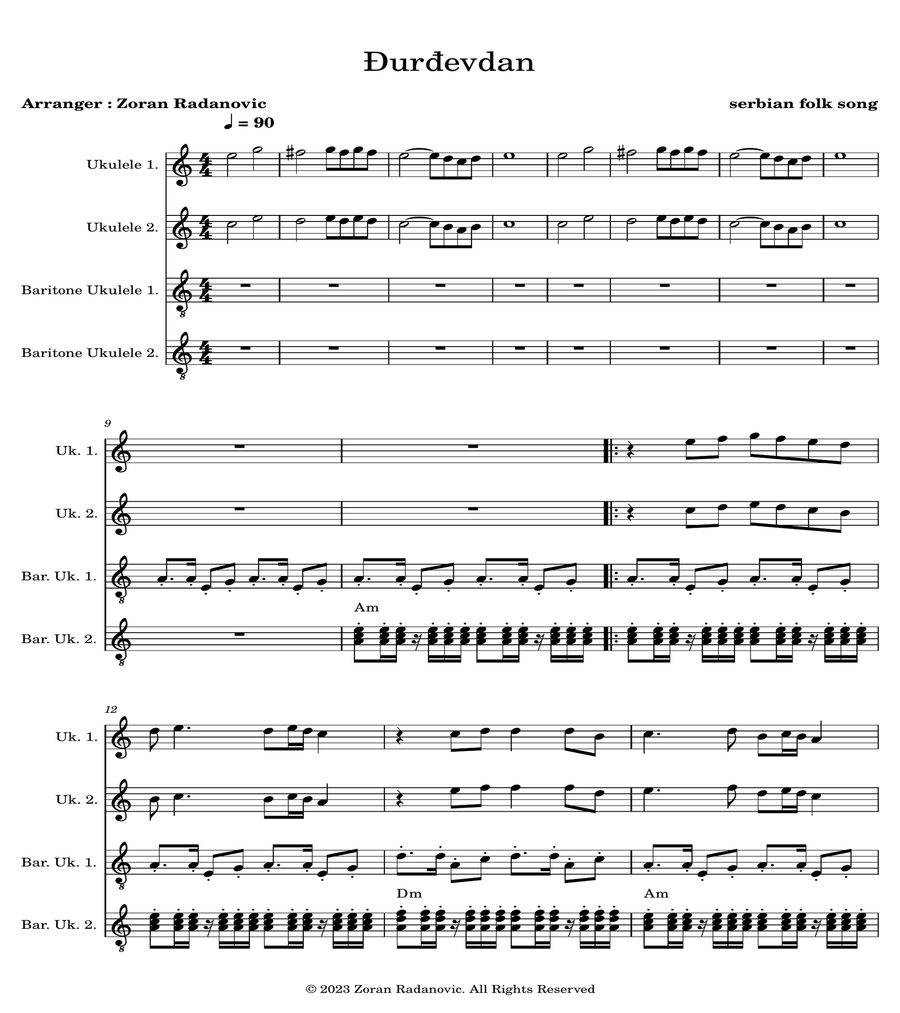 Đurđevdan - Djurdjevdan - Ederlezi - for ukulele quartet Đurđevdan - Djurdjevdan - Ederlezi - for ukulele quartet Small Ensemble scores gallery preview page 6