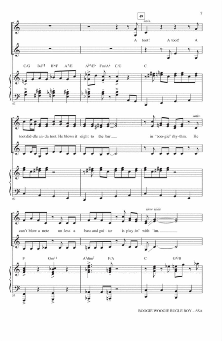 Boogie Woogie Bugle Boy (arr. Mark Brymer) SSA scores gallery preview page 6