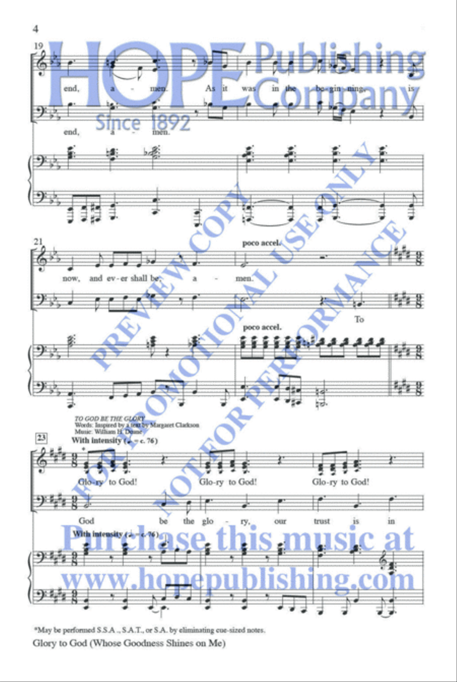 Glory to God (Whose Goodness Shines on Me) 3-Part scores gallery preview page 5