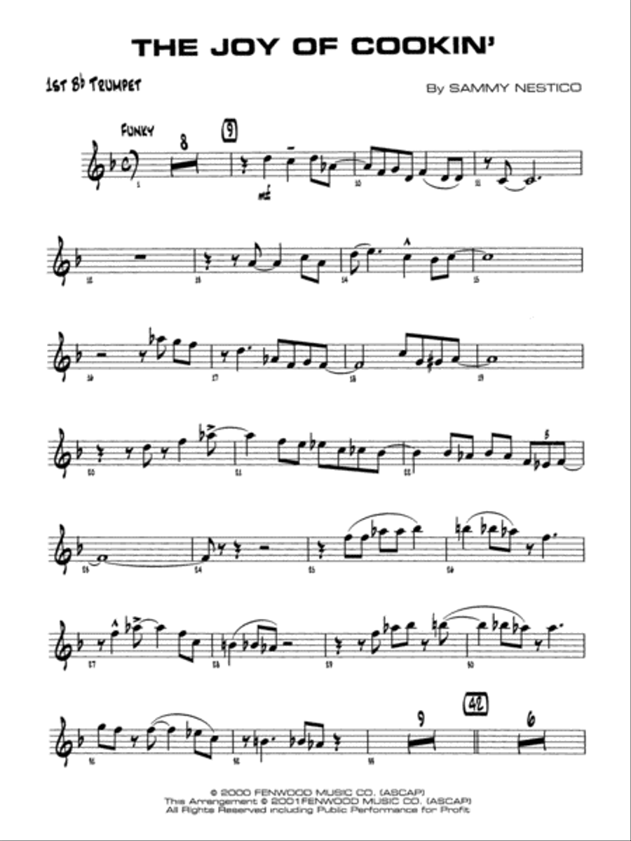 The Joy of Cookin': 1st B-flat Trumpet Jazz Ensemble scores gallery preview page 2