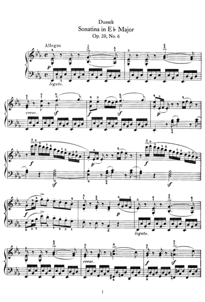 Dussek - Sonatina in E Flat Major Op.20 No.6( ORIGINAL VERSION) image number null