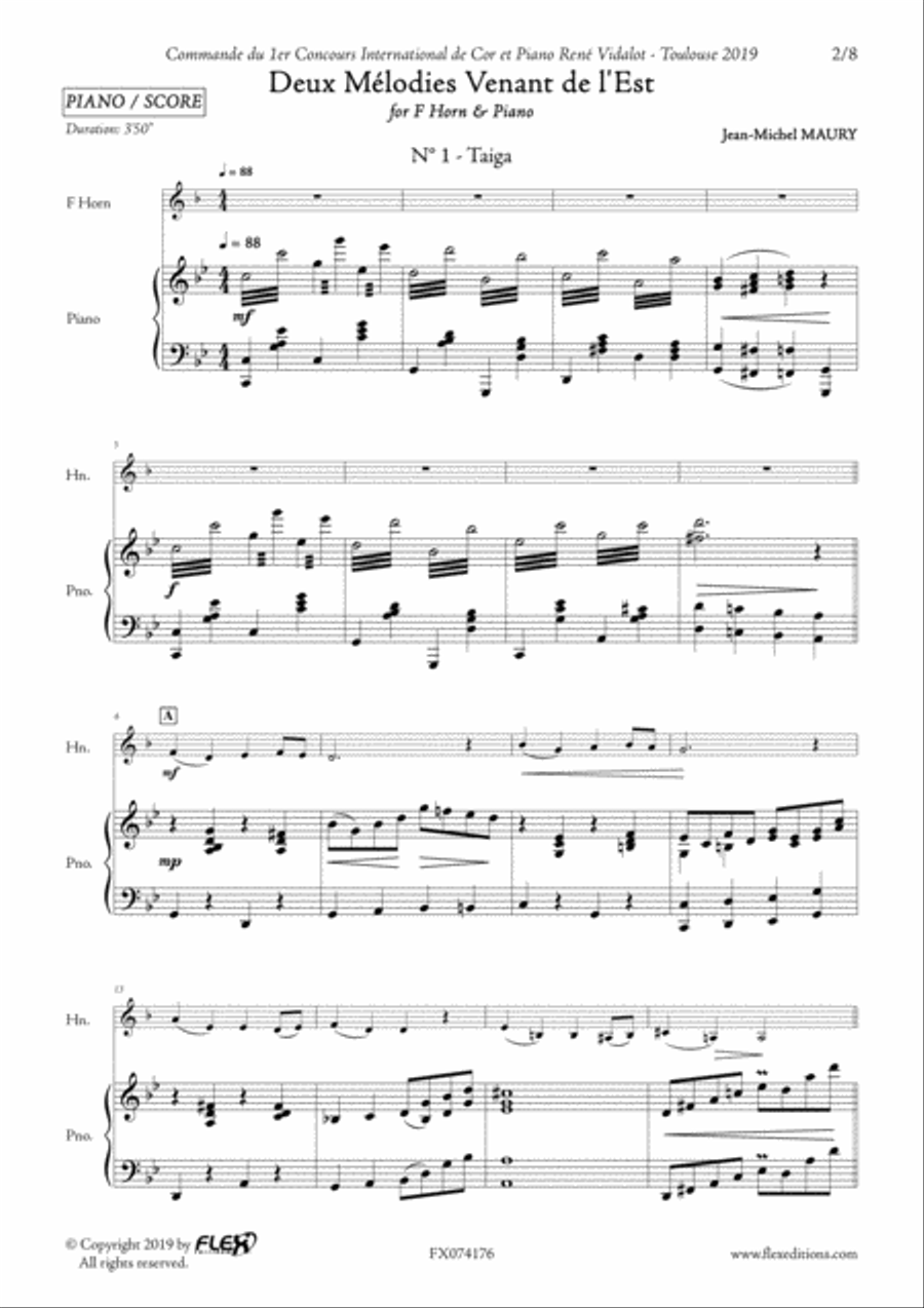 Deux Melodies Venant de l'Est Piano Accompaniment scores gallery preview page 3