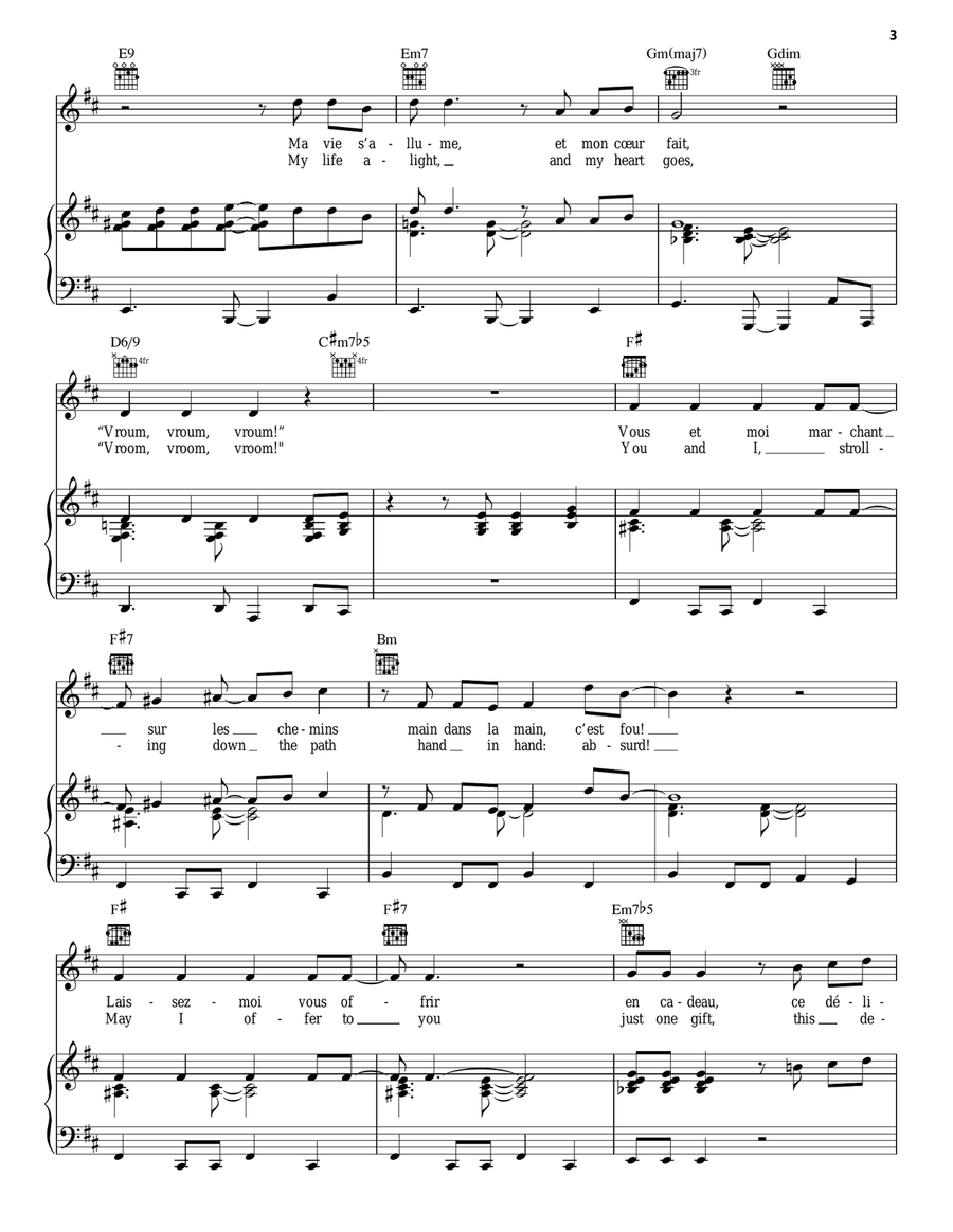 Mon Coeur Fait Vroum (My Heart Goes Vroom) (from Cars 2) Acoustic Guitar scores gallery preview page 3