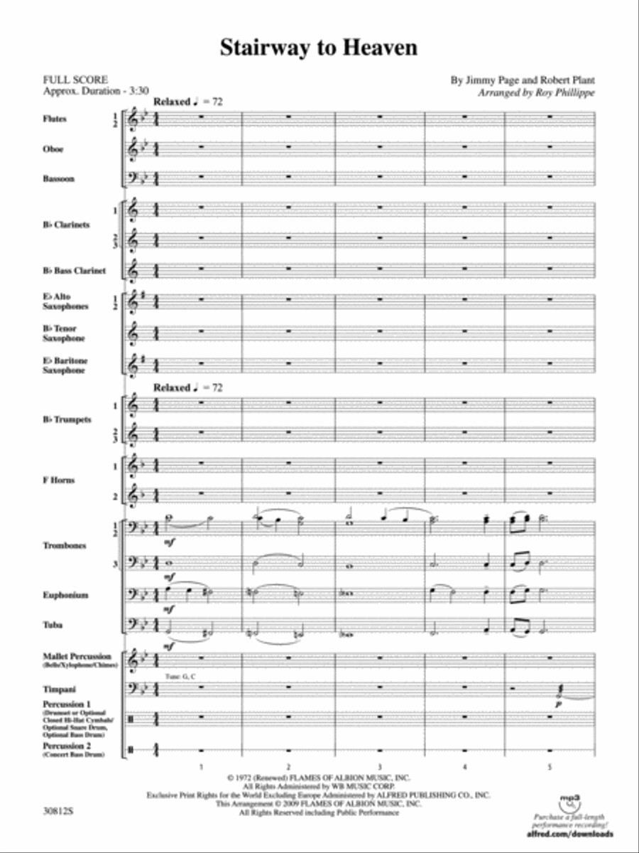 Stairway to Heaven Concert Band scores gallery preview page 2