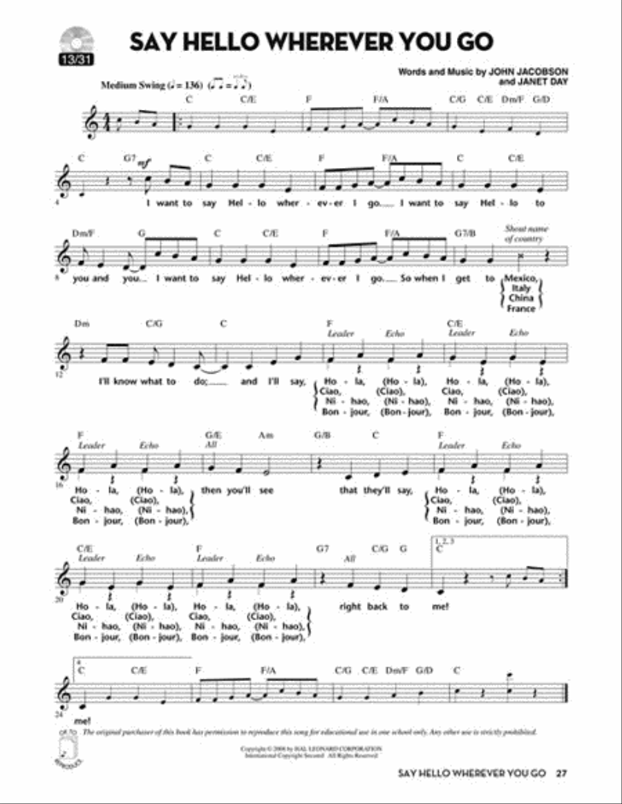 Say Hello Wherever You Go Choir scores gallery preview page 5