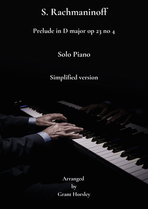 Rachmaninoff. Prelude op 23 no 4 Solo Piano Simplified Version