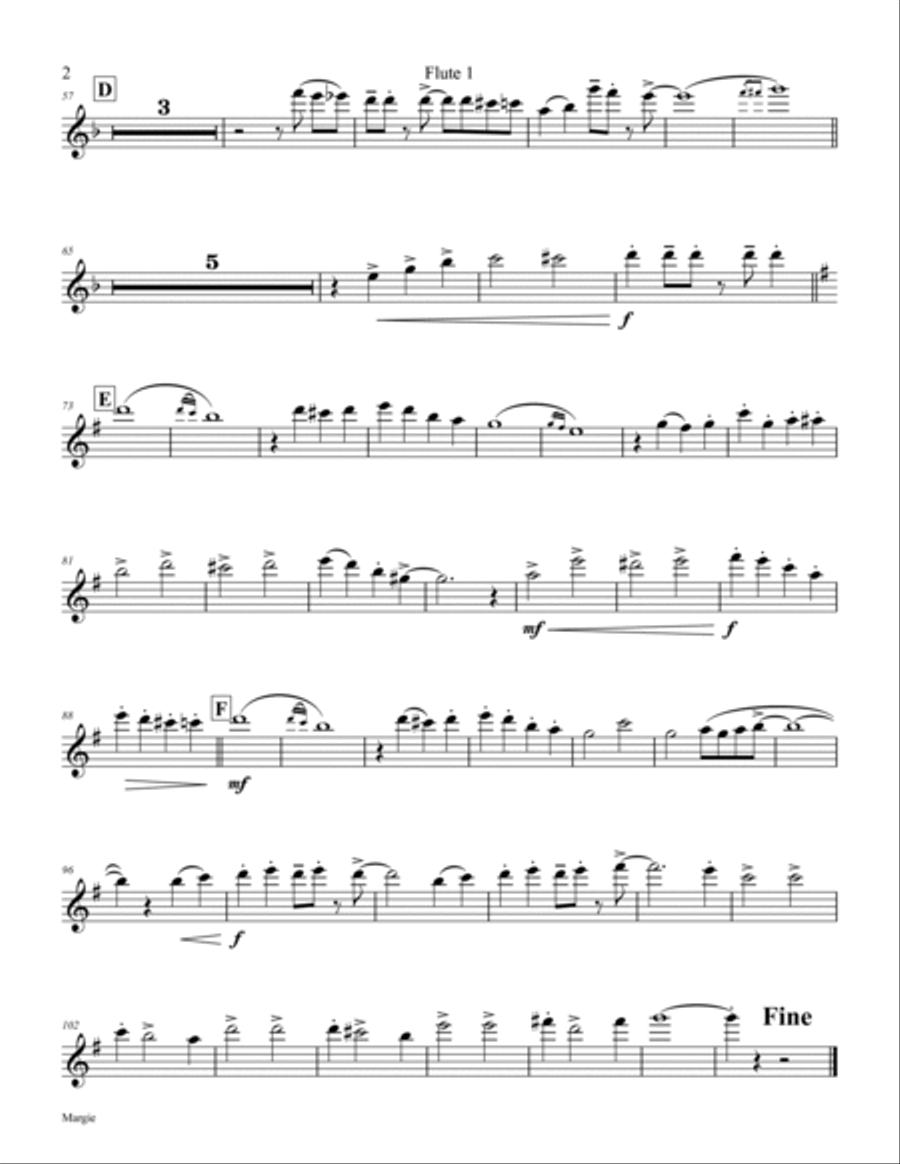 Margie - Dixieland Classic - Flute Choir - F Flute Choir scores gallery preview page 6