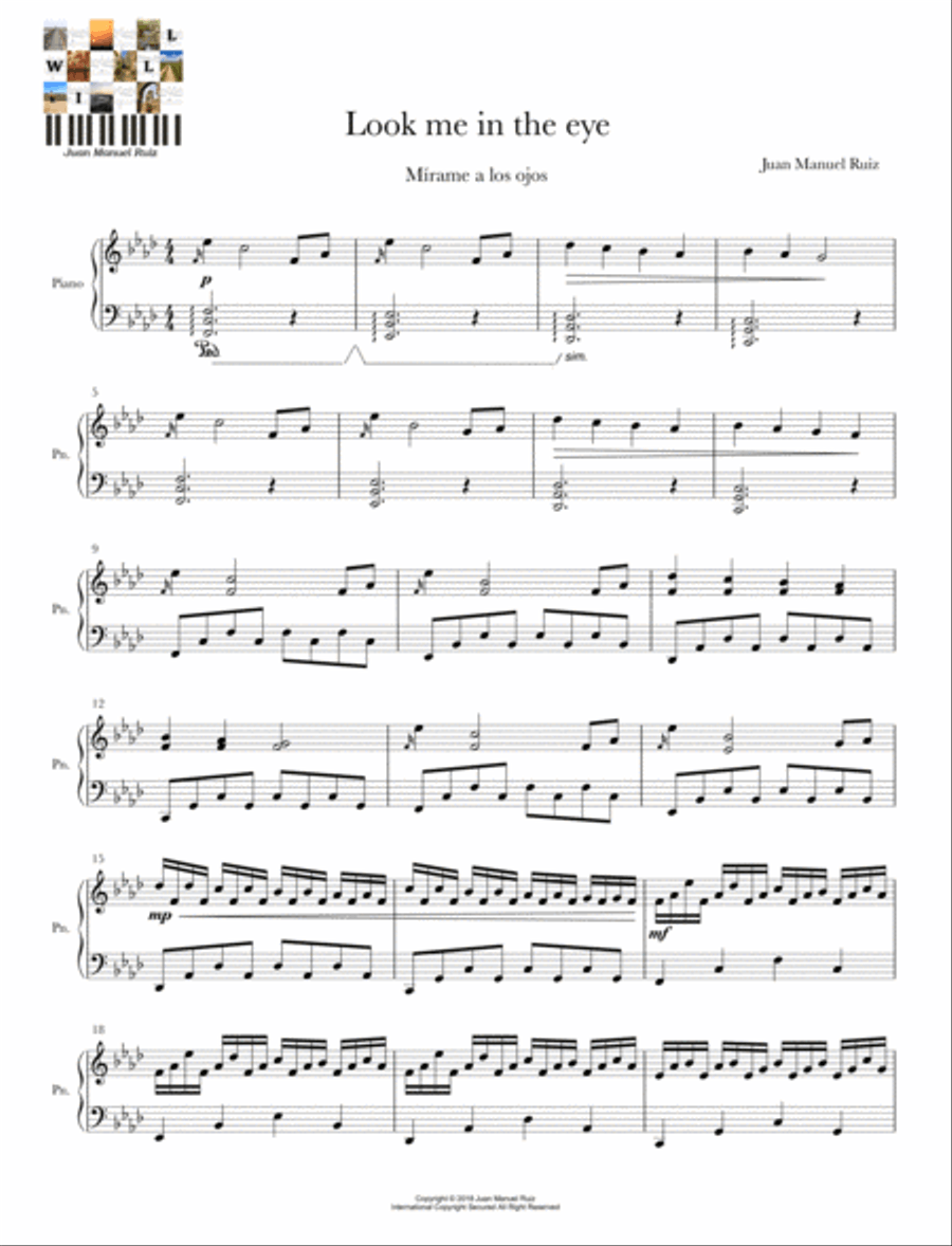 Look me in the eye Piano Solo scores gallery preview page 1