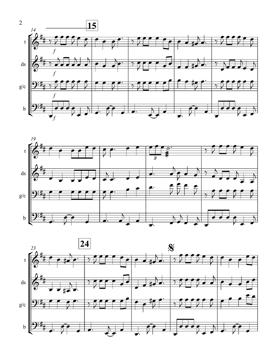 Feliz Navidad Percussion Ensemble scores gallery preview page 2