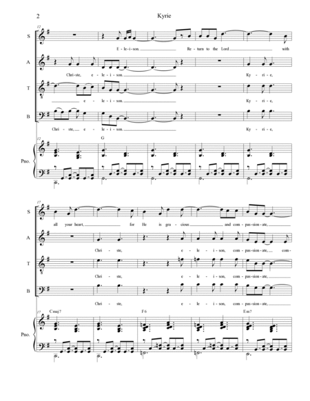 Kyrie (with "Softly and Tenderly") (SATB) image number null