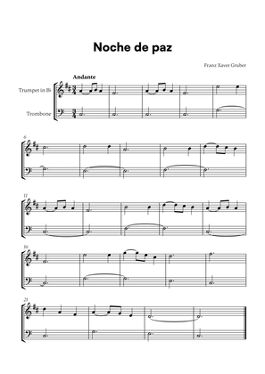 Noche de paz (for Trumpet in Bb and Trombone)