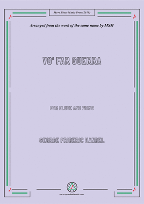 Book cover for Handel-Vo' far guerra,for Flute and Piano