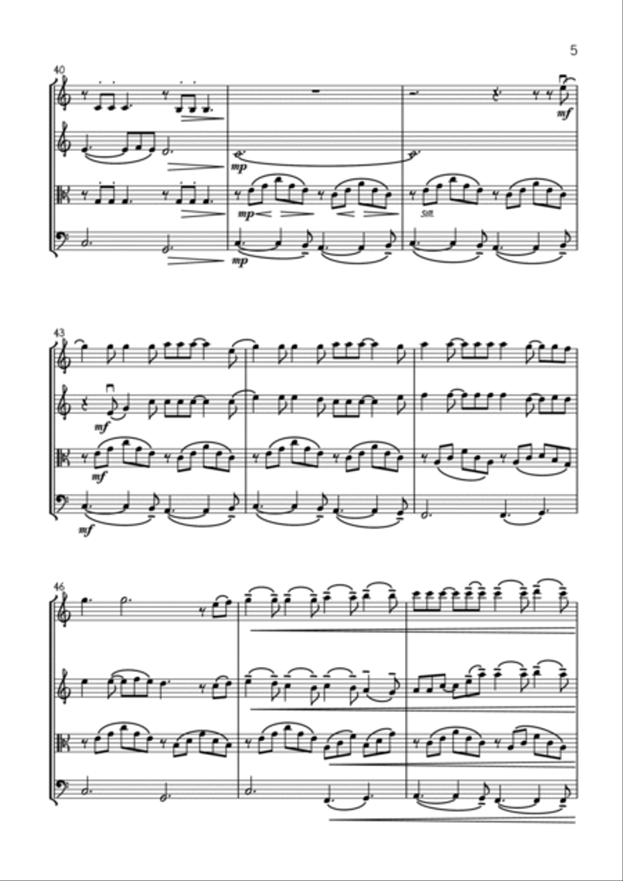 Hallelujah String Quartet scores gallery preview page 5