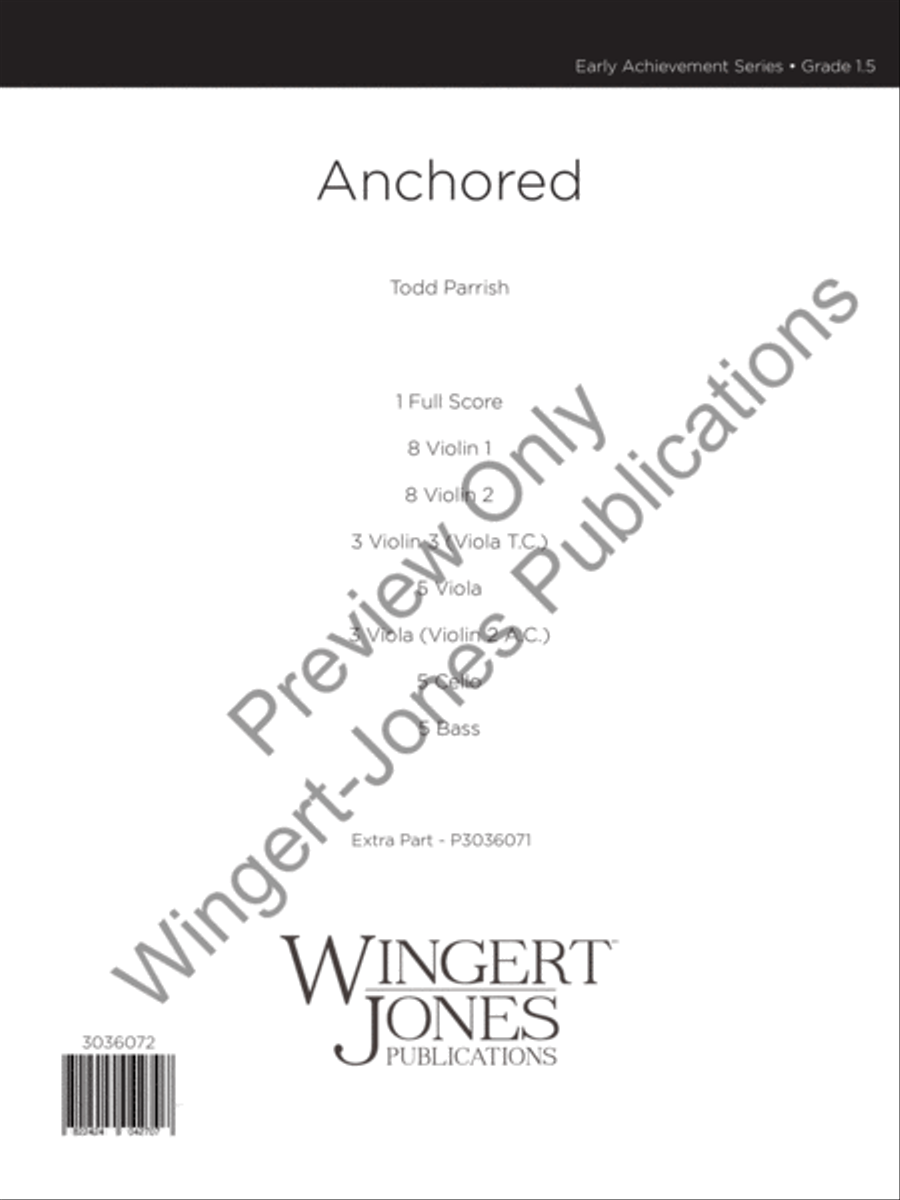 Anchored (Score) Anchored (Score) String Orchestra scores gallery preview page 2