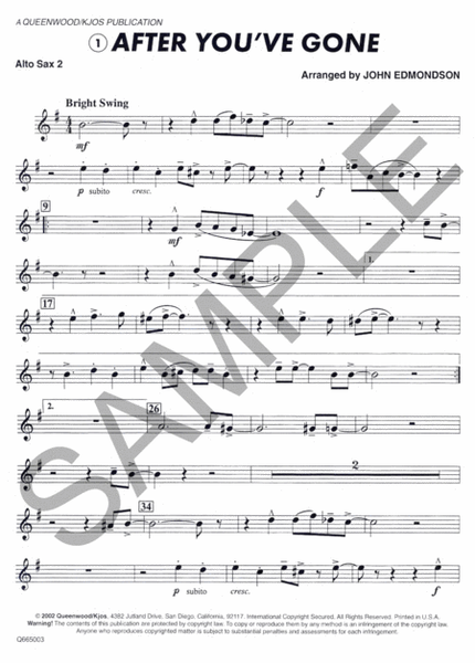 Developing Jazz Band Collection - Alto Saxophone 2 image number null