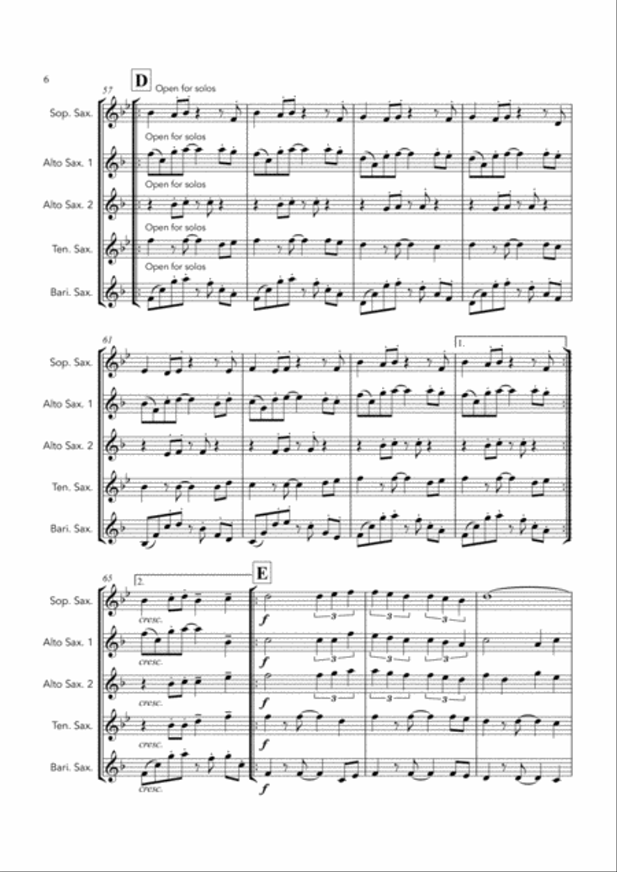 Stand By Me Woodwind Quintet scores gallery preview page 6