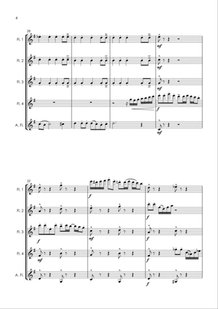 American Patrol - flute quintet Woodwind Quintet scores gallery preview page 6