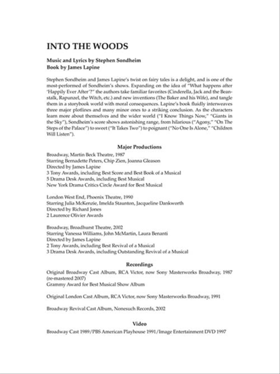 Into the Woods – Revised Edition Piano, Vocal scores gallery preview page 4