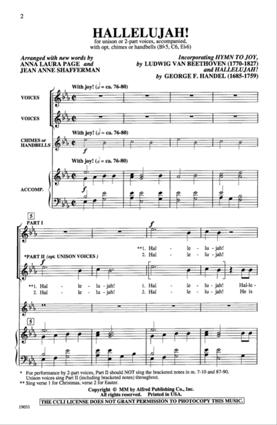 Hallelujah! Hallelujah! Unison Choir scores gallery preview page 13
