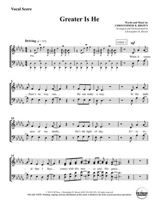Greater Is He (Anthem) - Vocal Score