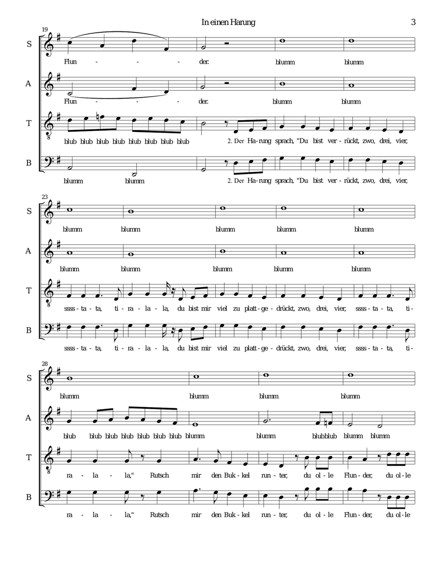 In einen Harung (The herring song) for mixed choir 4-Part scores gallery preview page 4