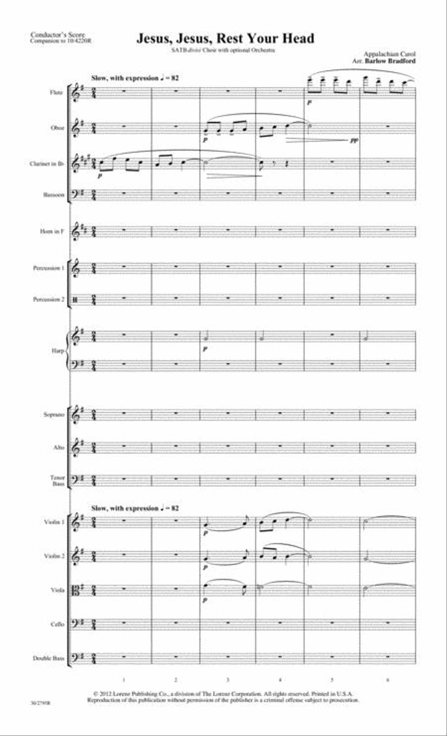 Jesus, Jesus, Rest Your Head - Chamber Orchestra Score and Parts