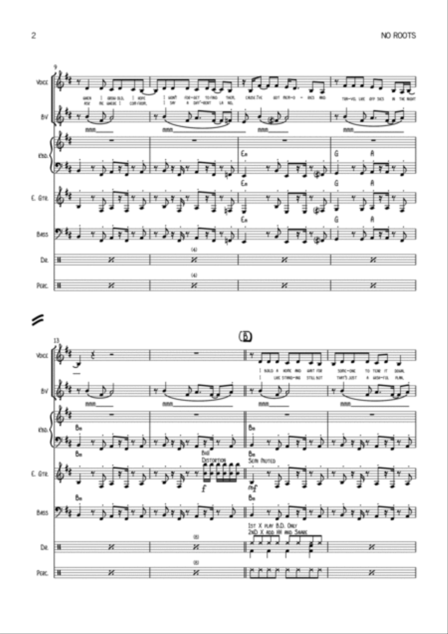 No Roots Bass Voice scores gallery preview page 2