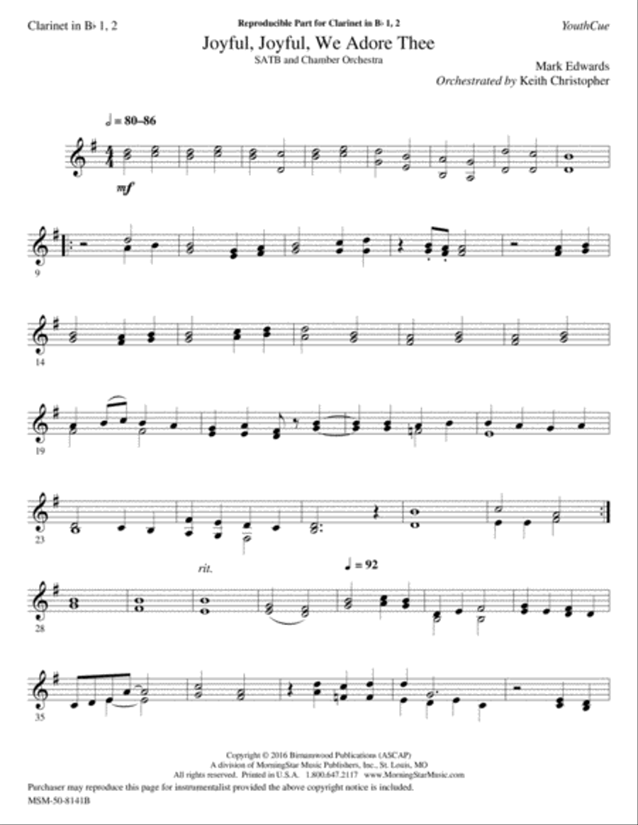 Joyful, Joyful, We Adore Thee (Downloadable Chamber Orchestra Parts) Chamber Orchestra scores gallery preview page 5