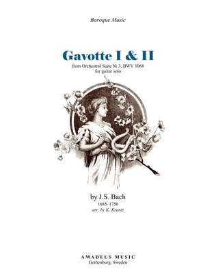 Book cover for Gavotte 1 & 2 BWV 1068 for guitar solo