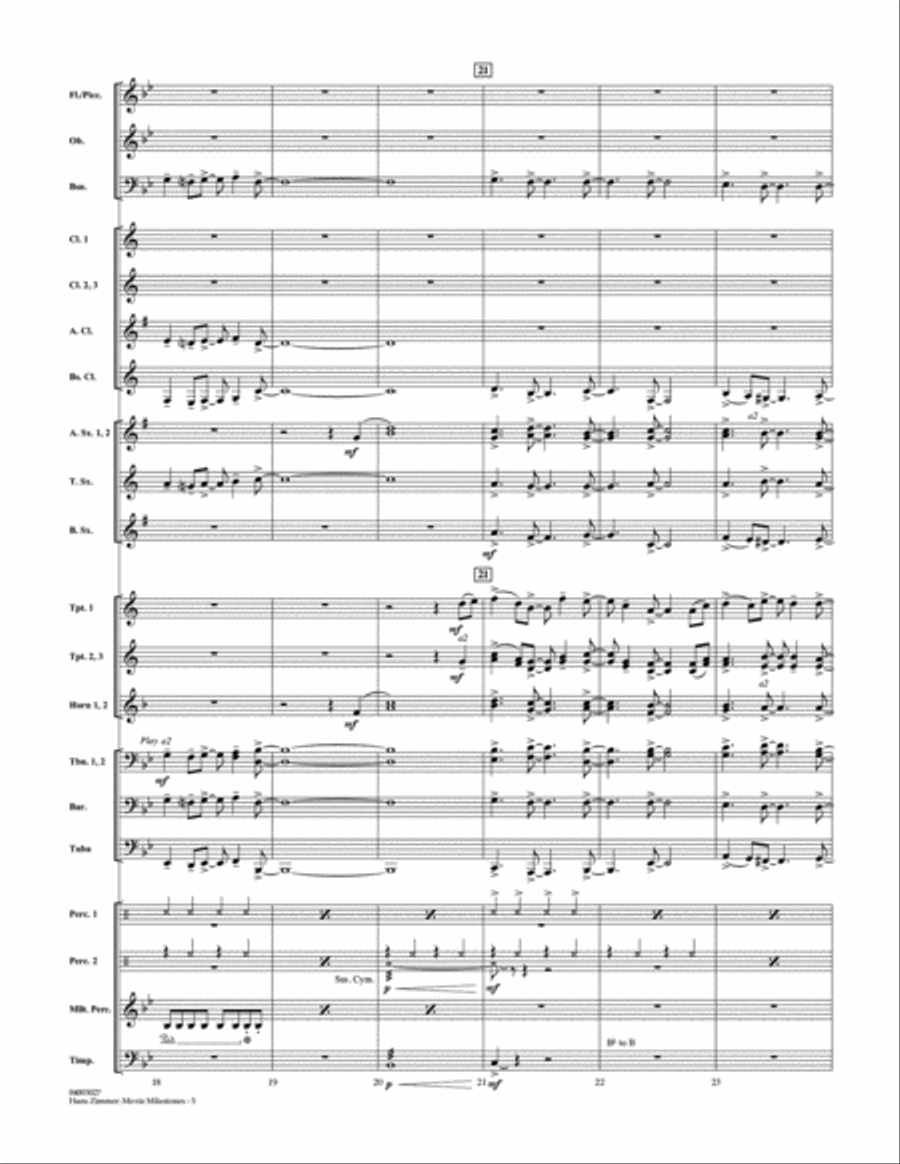 Hans Zimmer: Movie Milestones - Conductor Score (Full Score) Concert Band scores gallery preview page 5