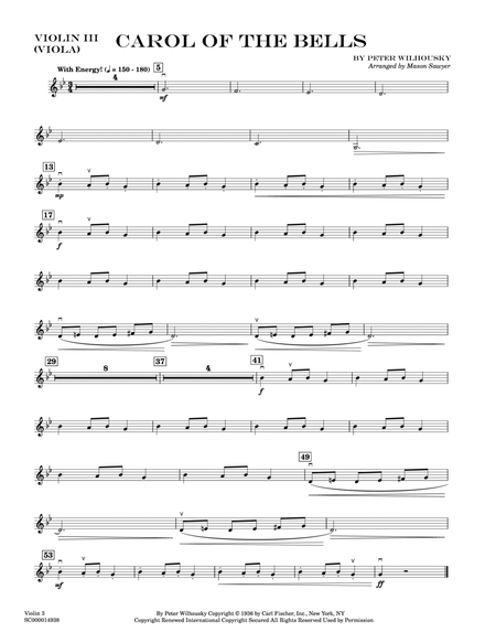 Carol Of The Bells - Score Only image number null