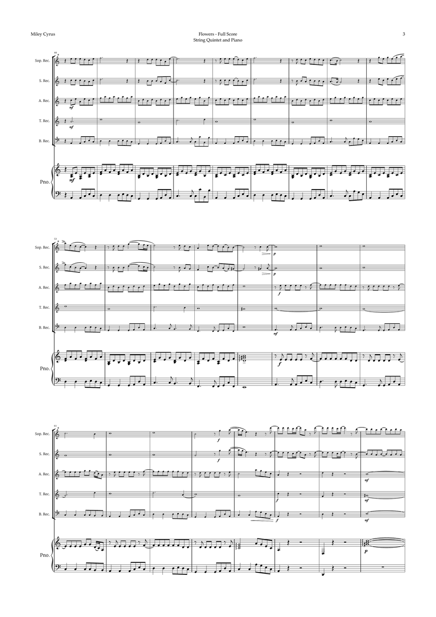 Flowers Recorder scores gallery preview page 3