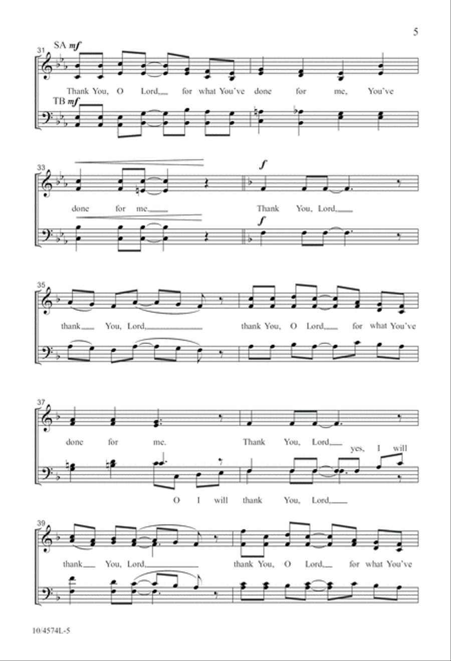 Thank You, Lord Thank You, Lord 4-Part scores gallery preview page 6