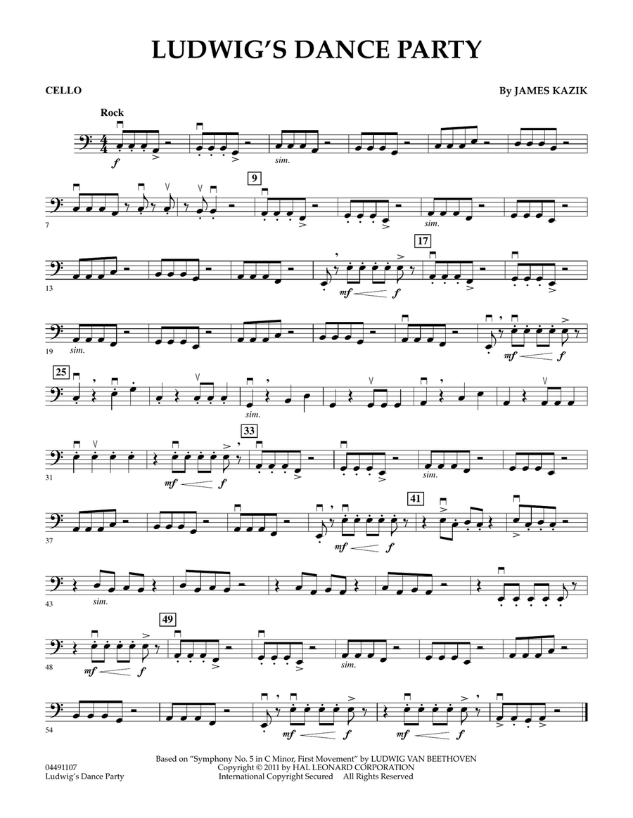 Ludwig's Dance Party - Cello Orchestra scores gallery preview page 1
