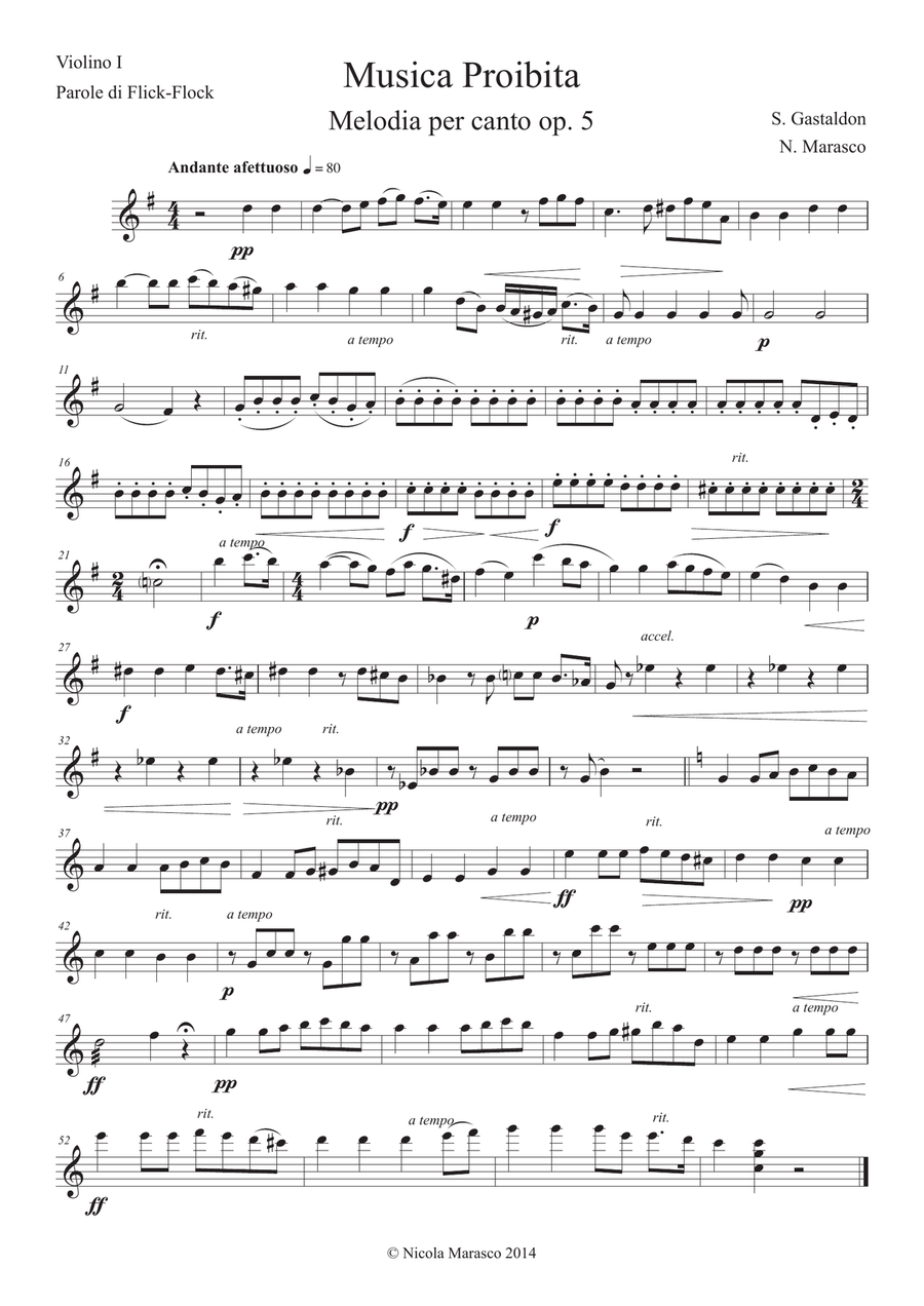 Musica Proibita - Orchestral parts set Chamber Orchestra scores gallery preview page 1