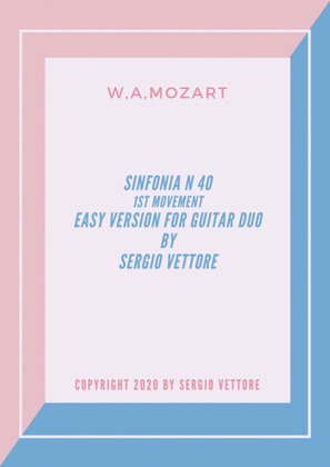w.a.mozart symphonie n 40-1st movement-easy version for guitar duet