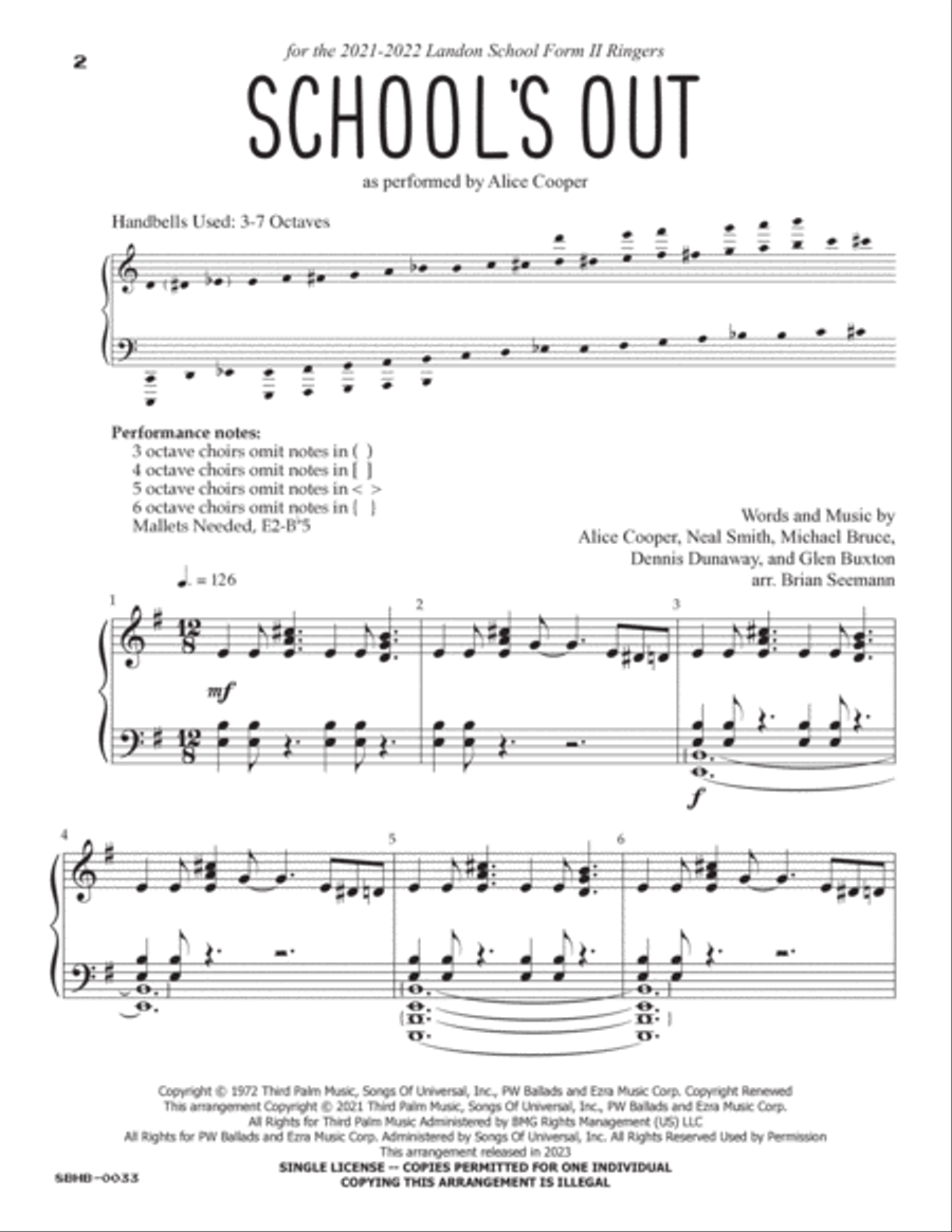 School's Out School's Out Handbell Choir scores gallery preview page 2