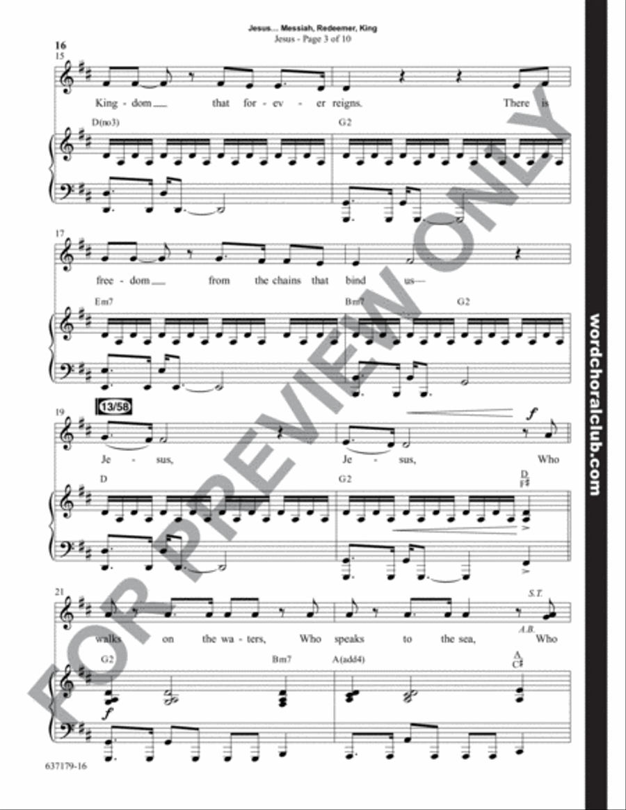 Jesus...Messiah, Redeemer, King - Choral Book Unison Choir scores gallery preview page 17