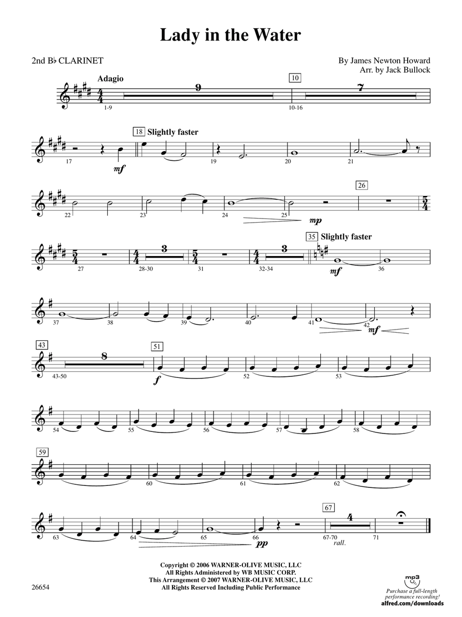Lady in the Water: 2nd B-flat Clarinet