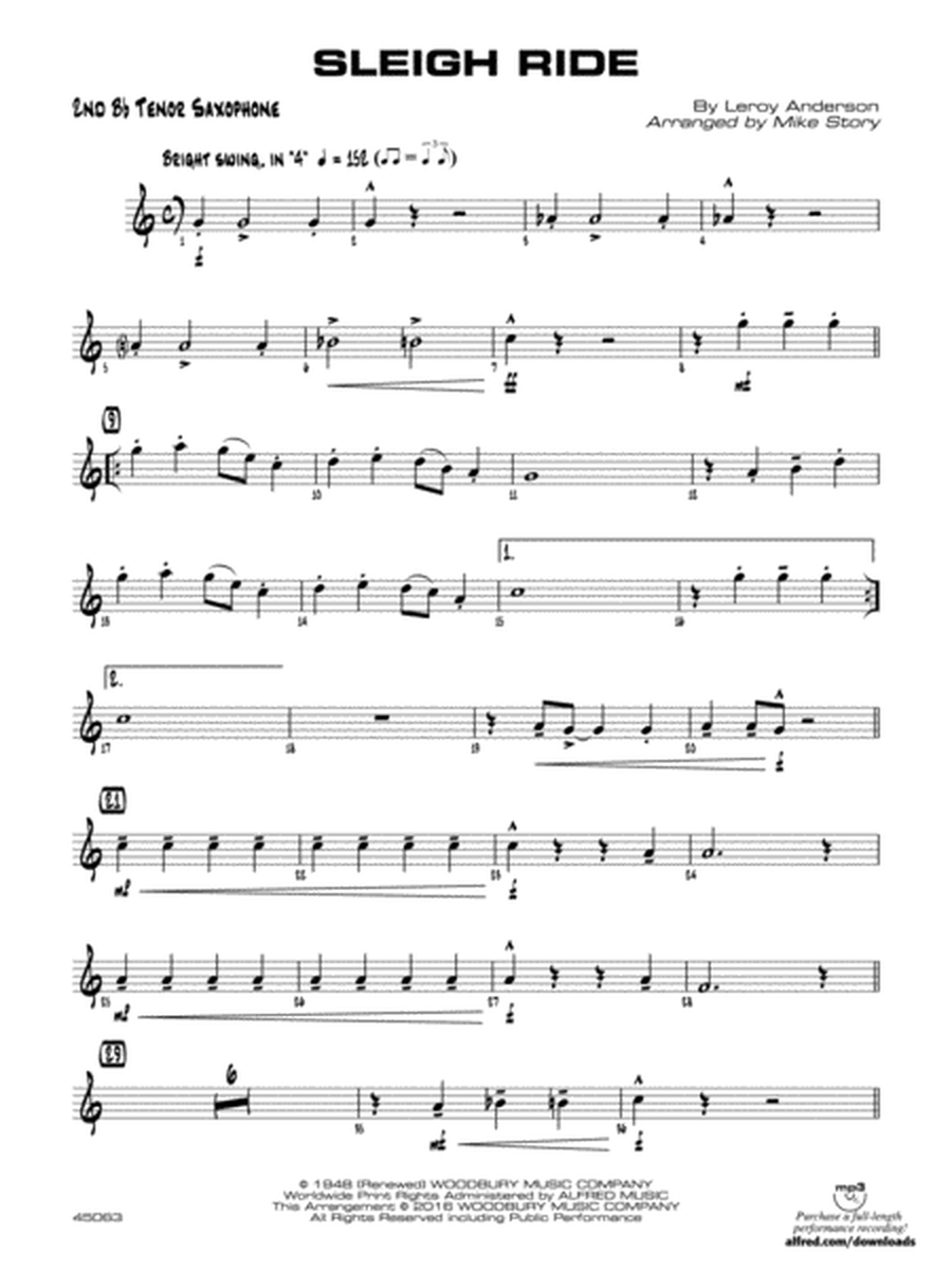Sleigh Ride: 2nd B-flat Tenor Saxophone