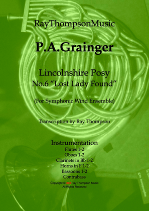 Grainger: "Lincolnshire Posy" No.6 "The Lost Lady Found" - symphonic winds