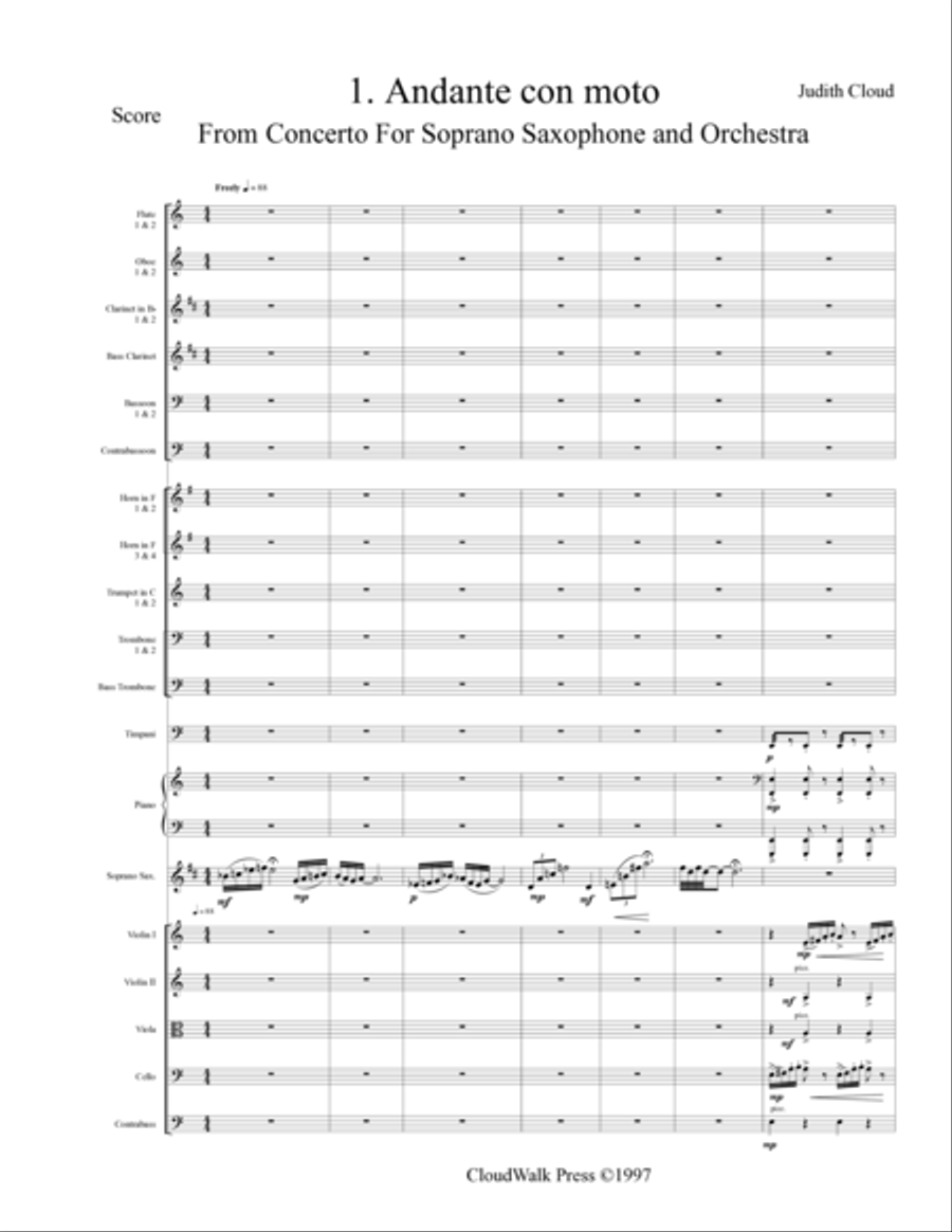 Concerto for Soprano Saxophone and Orchestra Full Orchestra scores gallery preview page 2