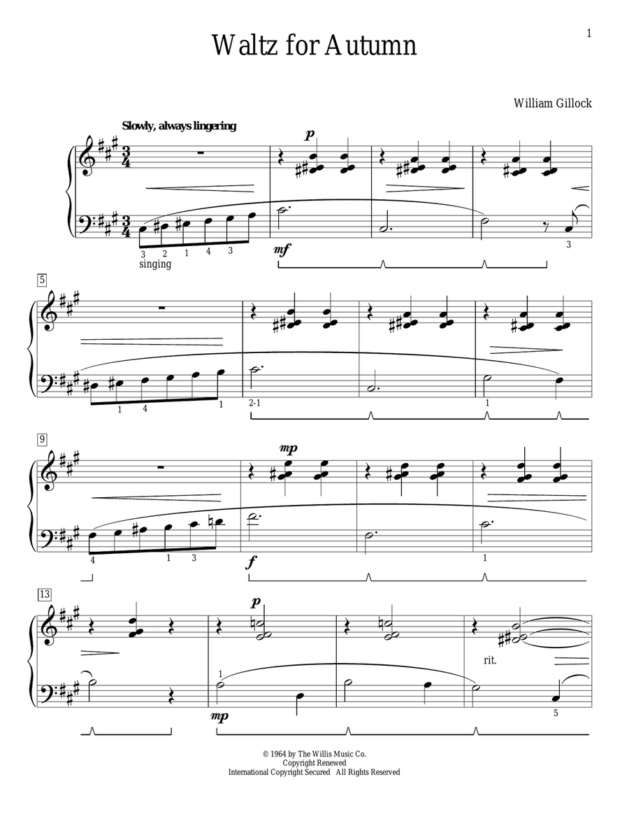 Waltz For Autumn Waltz For Autumn Piano Method scores gallery preview page 1