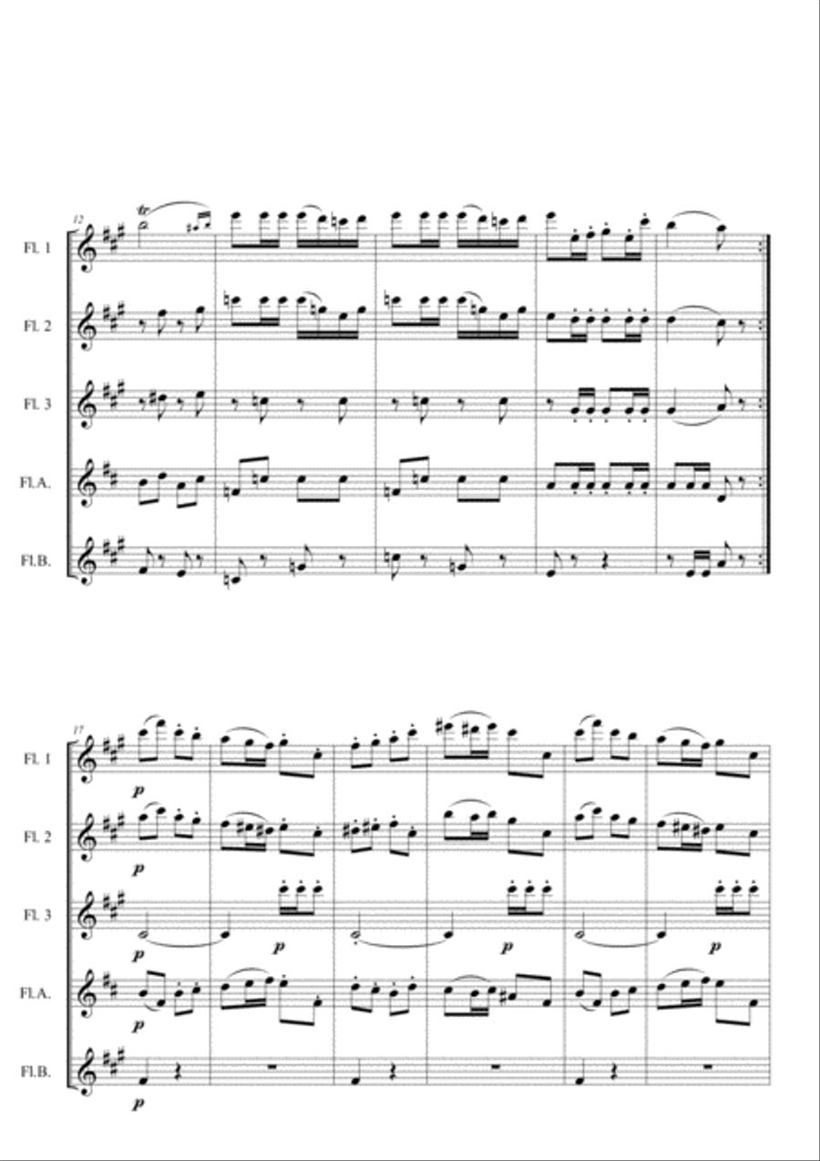 CARMEN - PRELUDE - Flute Quintet Woodwind Quintet scores gallery preview page 2