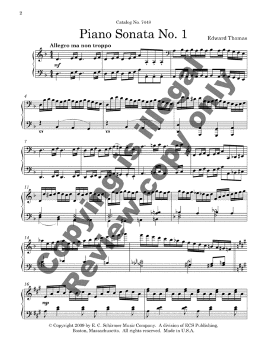 Piano Sonata No. 1 Piano Sonata No. 1 Piano Solo scores gallery preview page 6