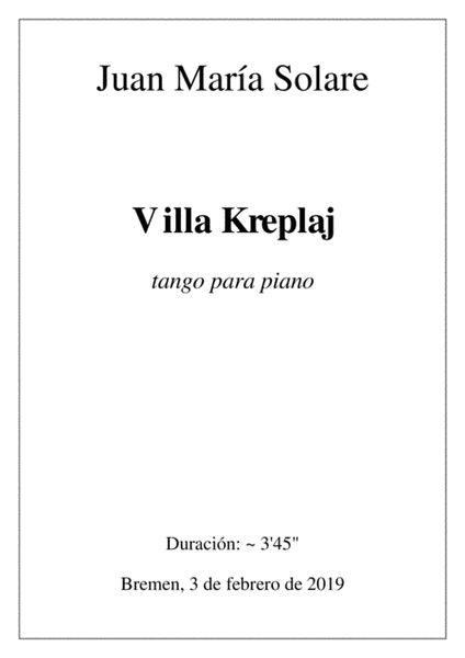 Villa Kreplaj [piano solo]