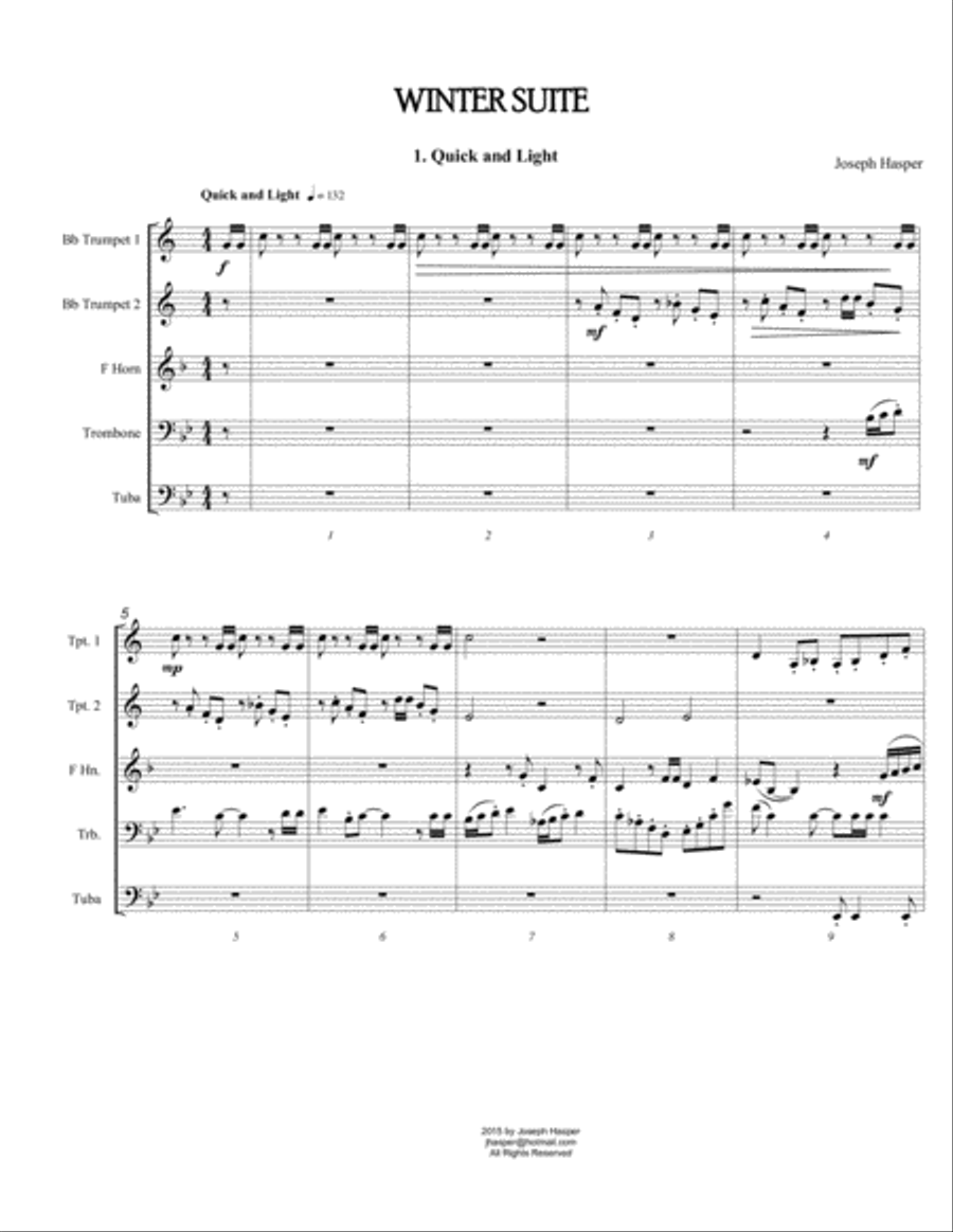 Winter Suite (Brass Quintet) Brass Quintet scores gallery preview page 4