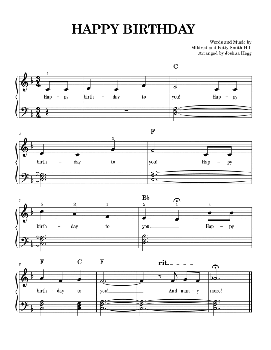 Happy Birthday Happy Birthday Piano Solo scores gallery preview page 1