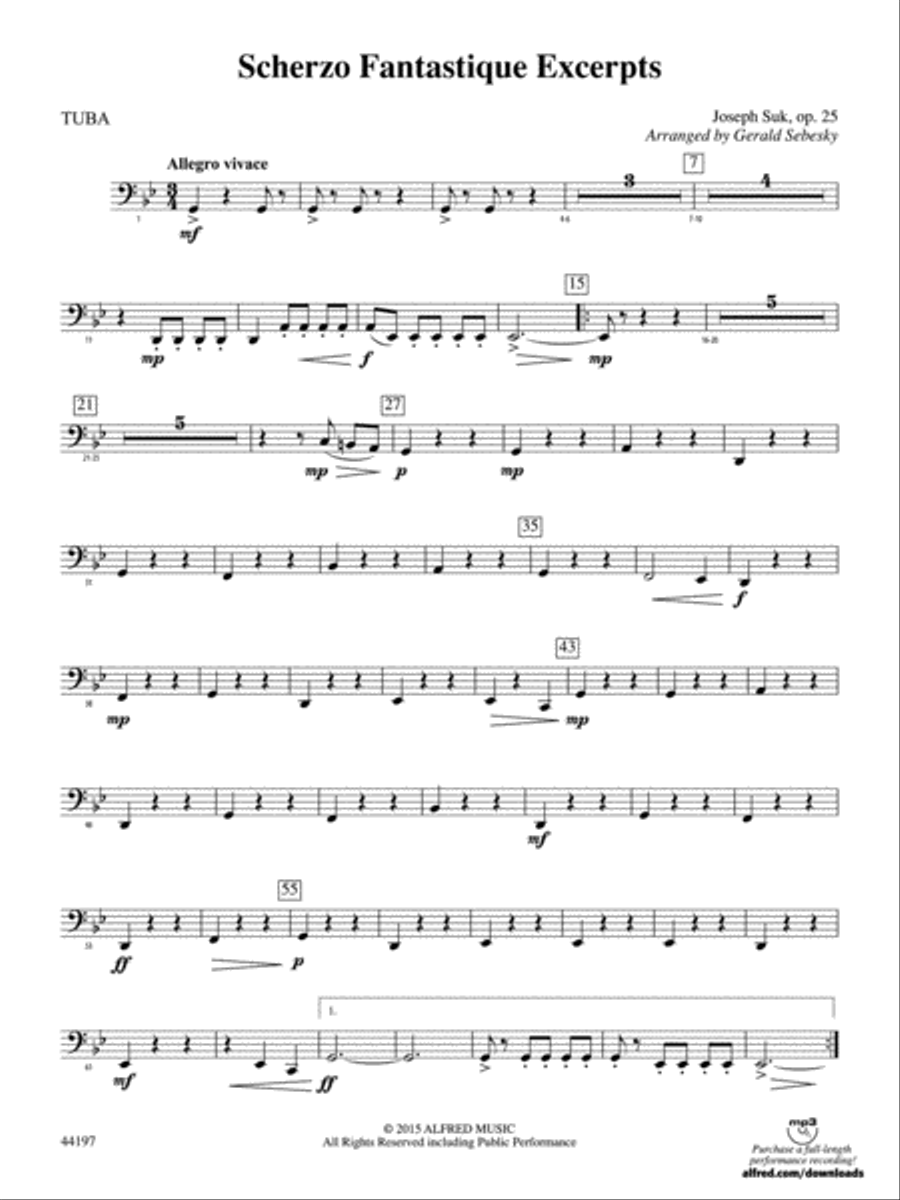 Scherzo Fantastique Excerpts: Tuba Concert Band scores gallery preview page 1