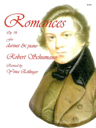 Book cover for Romances, Op. 94, for Clarinet and Piano